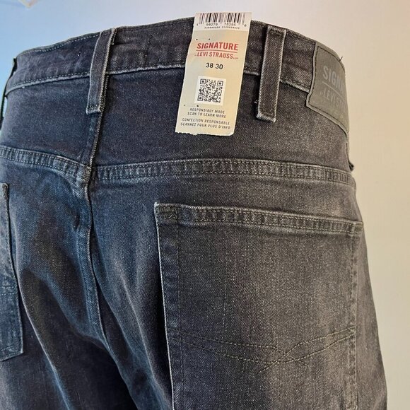 Signature by Levi Strauss & Co Men's Black Loose Jeans - Size 38 x 30 - NWT - Picture 5 of 8